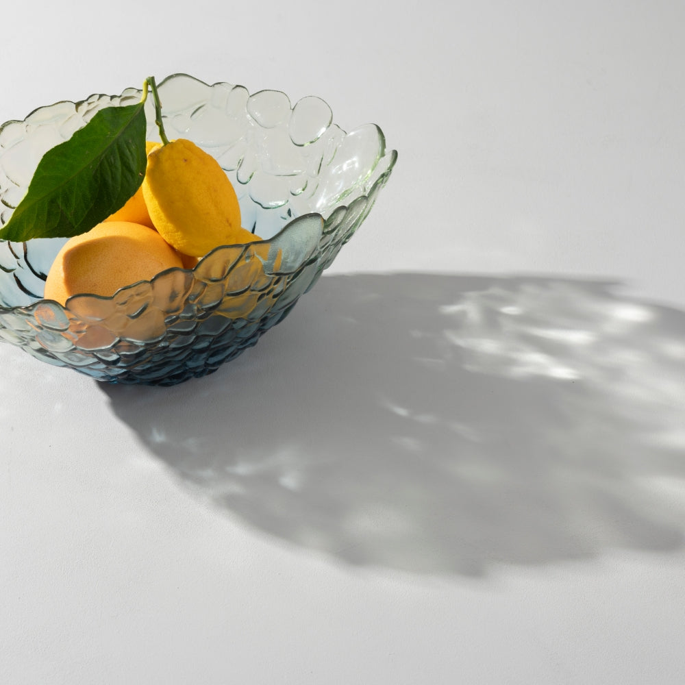 Bombolla Glass Decorative Serving Bowl, Blue (39.5cm)