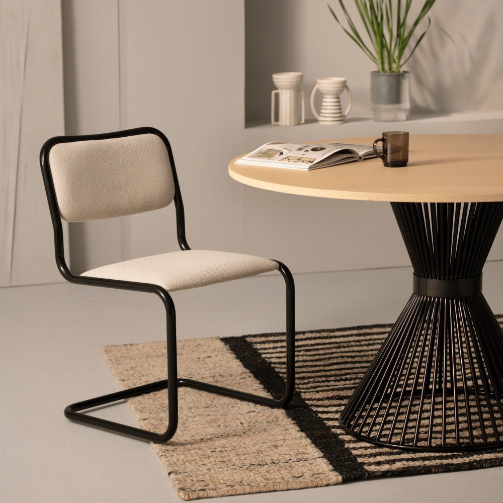 Loop Dining Chair, Chrome & Stone (Set of 2)