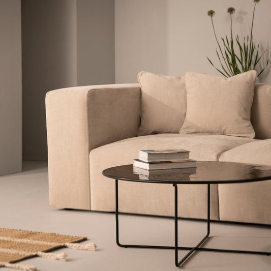 Cob 2 Seater Modular Sofa, Chenille, Grey Mist