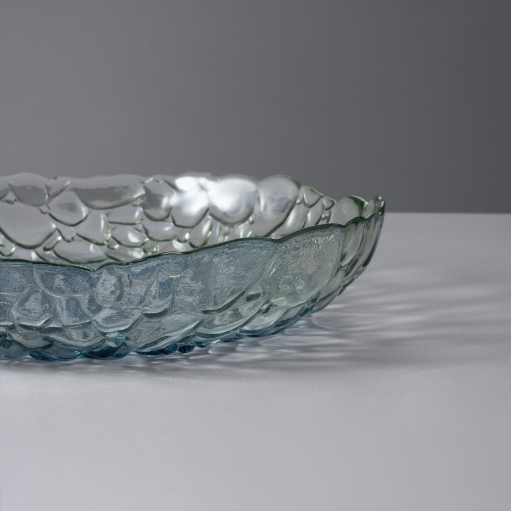 Bombolla Glass Decorative Serving Bowl, Blue (39.5cm)