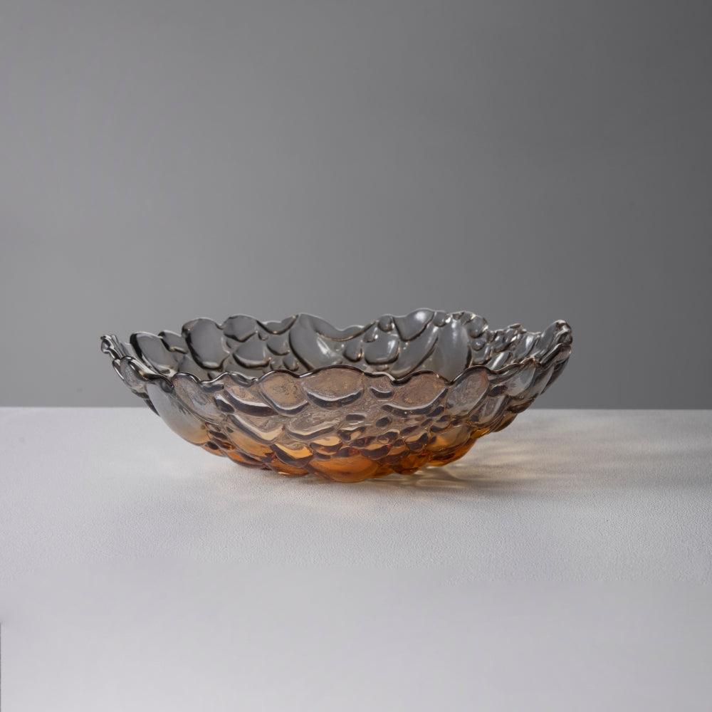 Bombolla Glass Decorative Serving Bowl, Blue (39.5cm)