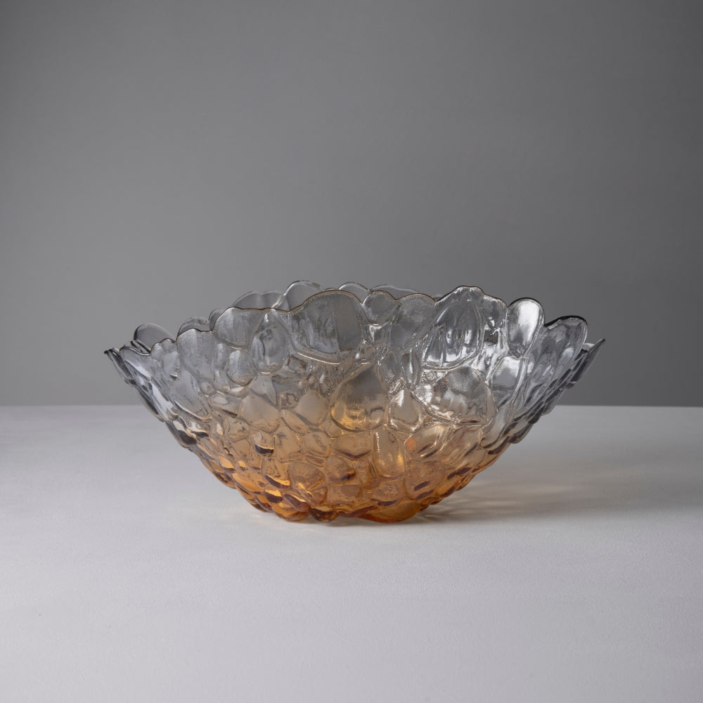 Bombolla Glass Decorative Serving Bowl, Blue (39.5cm)